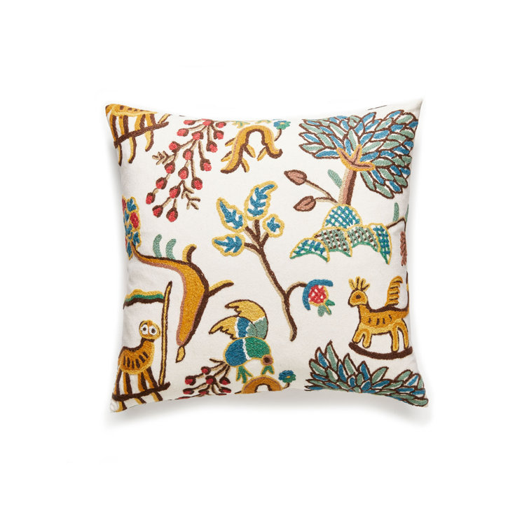 THSc Fables Crewel Embroidered Throw Pillow Wayfair